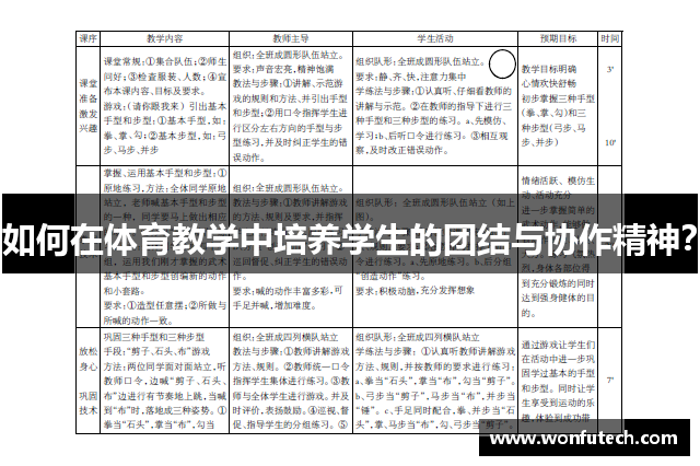 如何在体育教学中培养学生的团结与协作精神？